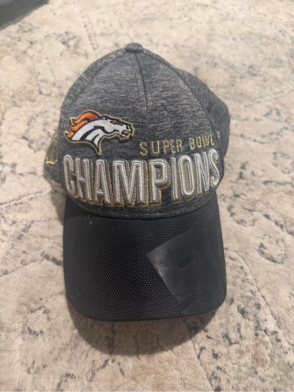 Denver Broncos Grey and Black Super Bowl Champions Cap